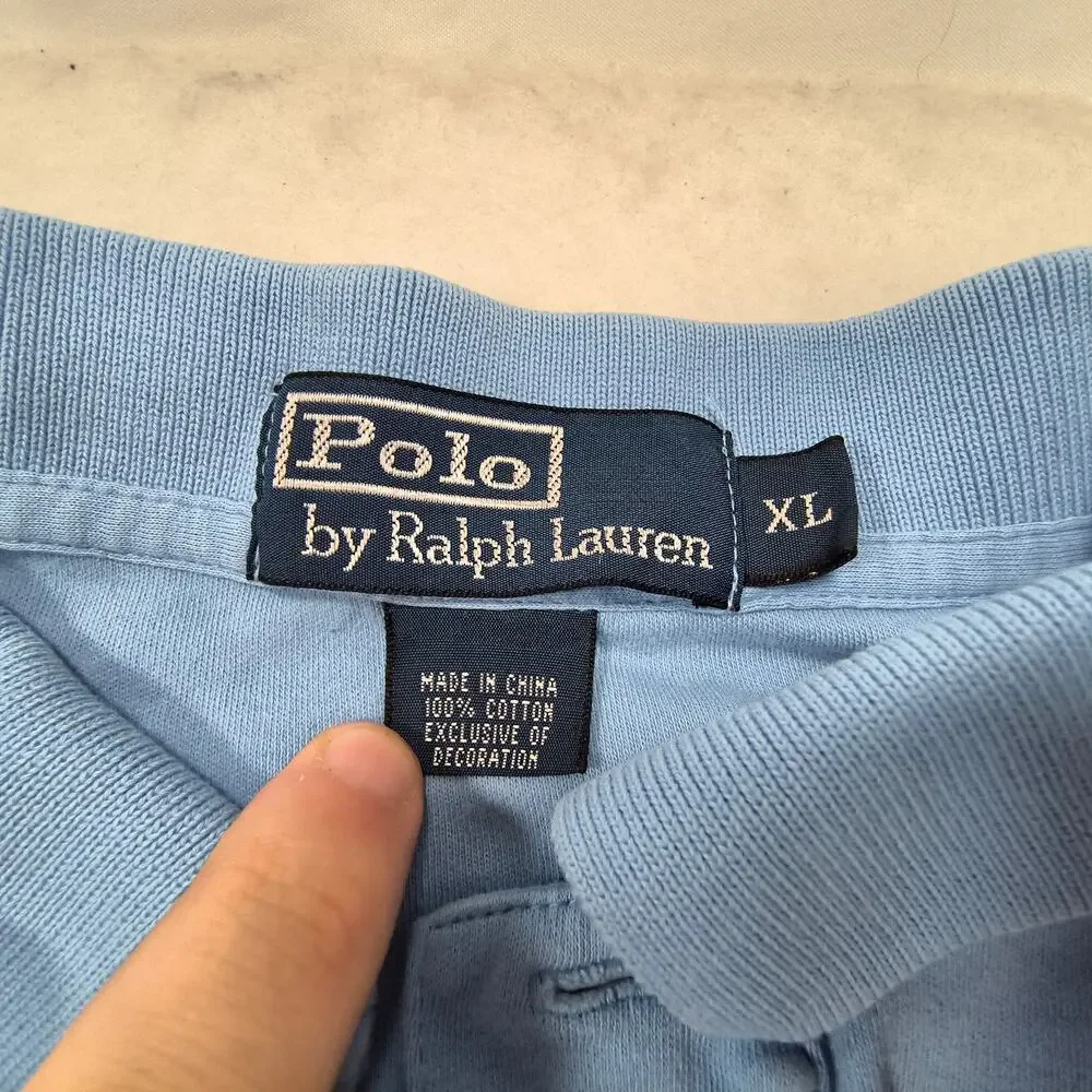 Polo by Ralph Lauren Collared Polo Shirt Mens Size Extra Large XL Blue Yellow